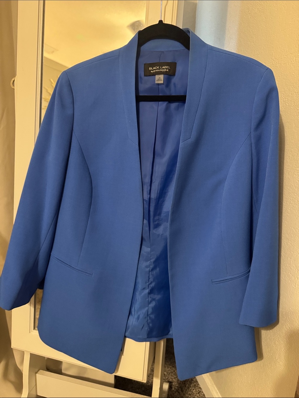 Black Label by Evan-Picone Cobalt Blue Open-Front Blazer